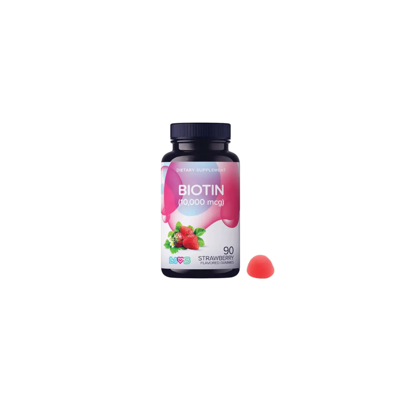 Vitamina Biotina 90 Gomas Pectina Importado Morango Livs