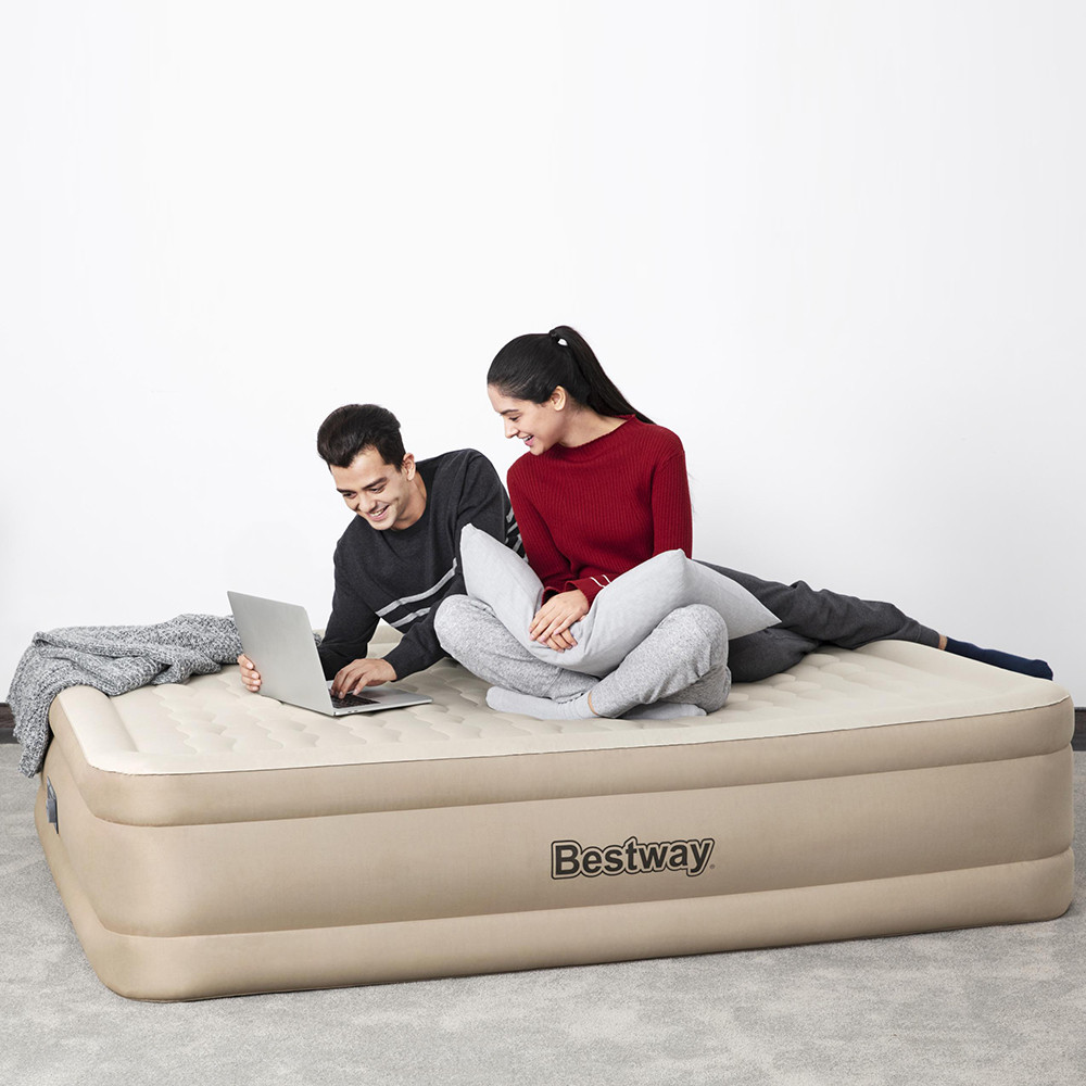 Colchão inflável casal queen Bestway com inflador elétrico incorporado 110v