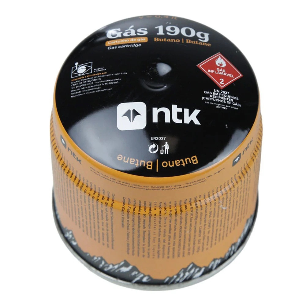 Cartucho de gás para fogareiros e lampiões NTK embalagem com 48 unidades de Cartucho 190g