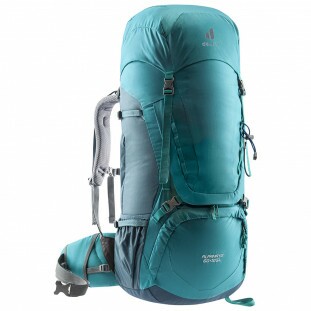 Mochila cargueira Alpamayo 60+10 SL Deuter com o sistema SL para ajuste ao corpo feminino Vermelho
