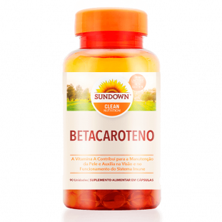 Betacaroteno 6000 UI Proteção de Pele 90 cápsulas Sundown Rico em Vitamina A