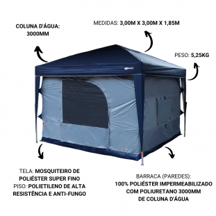 Gazebo Articulado Trixx 3x3 Nautika + Barraca Transform 10