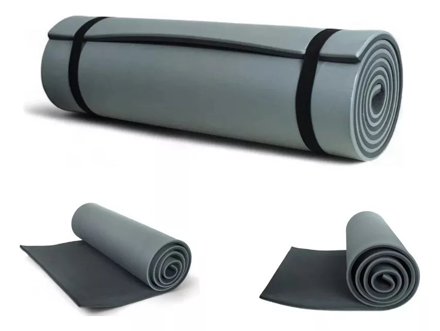 Colchonete Mat Em Eva Leve E Compacto ideal Exercicio Yoga Up Cor Cinza chumbo Nautika