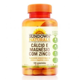 Mix de Minerais 3 em 1 Cálcio, Magnésio e Zinco Sundown 100 Comprimidos Recuperação Muscular