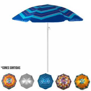 Guarda-sol Praia Classic em Poliamida 1,80m Estampas Sortidas Bel com Silver Coating e Proteção FPS 60