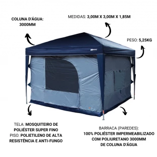 Gazebo Articulado Trixx 3x3 Nautika + Barraca Transform 10